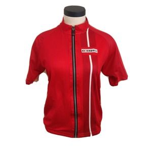 Capo Forma Women's Cycling Full Zip Short Sleeve Shirt Red Size Large